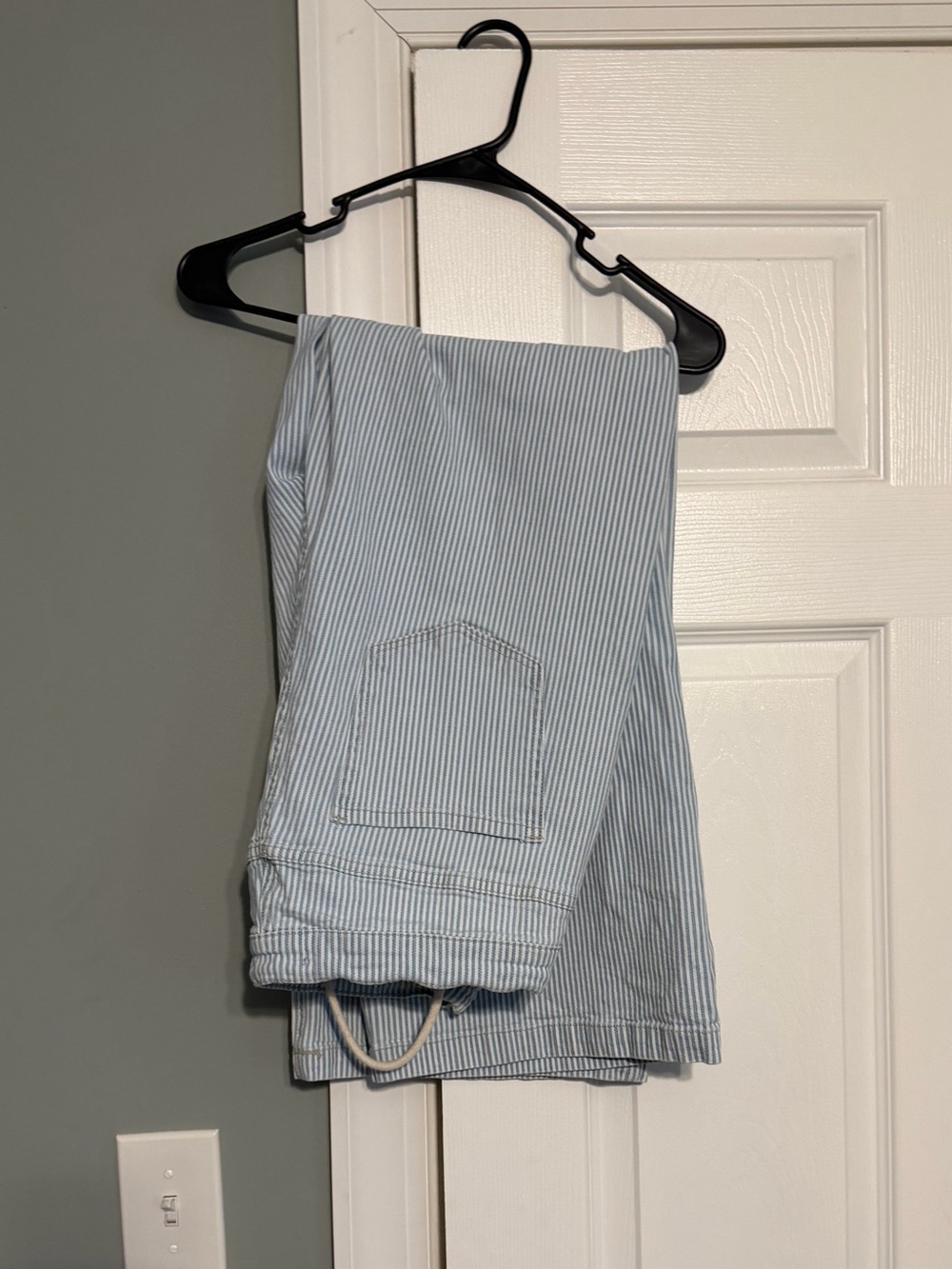 Light Blue Stripe Wide Leg Jeans